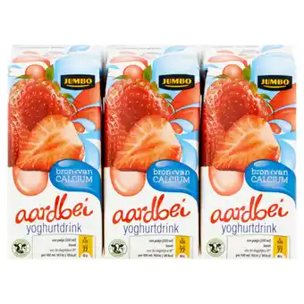 Jumbo Jumbo aardbei yoghurtdrink 6 x 200ml aanbieding