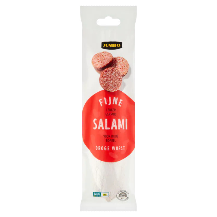 Jumbo fijne salami droge worst 250g aanbieding bij Jumbo