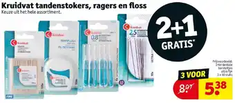 Kruidvat Kruidvat tandenstokers, ragers en floss 3 x 10 stuks aanbieding