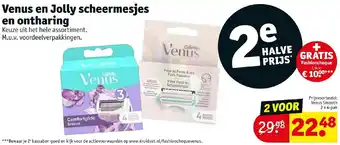 Kruidvat Venus en Jolly scheermesjes en ontharing 2 x 4-pak aanbieding