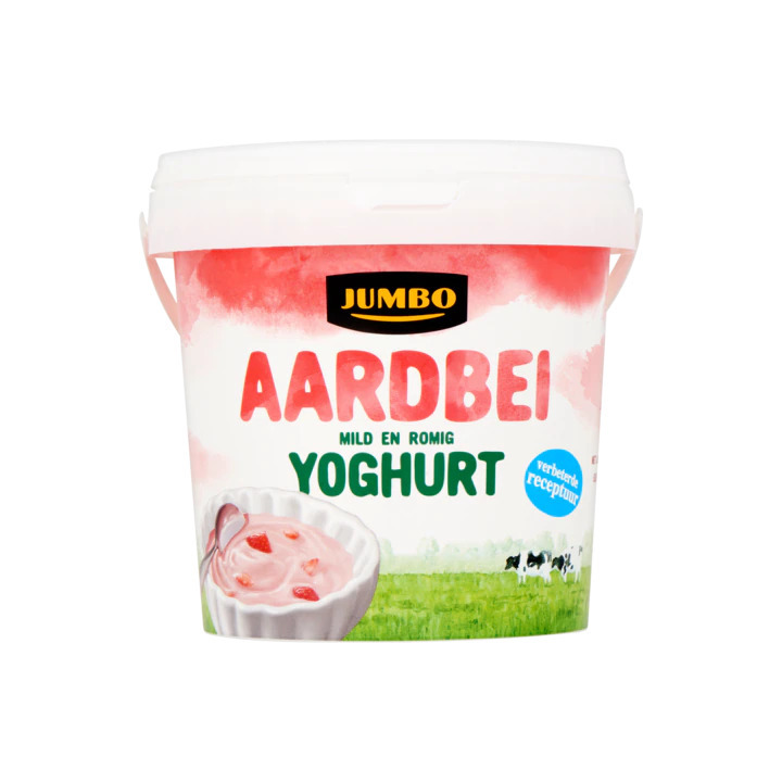 Jumbo yoghurt aardbei 1kg aanbieding bij Jumbo