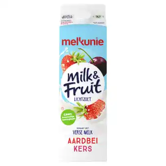 Jumbo Melkunie milk & fruit lichtzoet aardbei kers 1l aanbieding