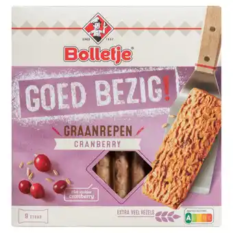 Jumbo Bolletje goed bezig! krokante graanrepen cranberry 9 stuks 210g aanbieding