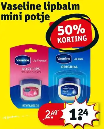 Kruidvat Vaseline lipbalm mini potje aanbieding