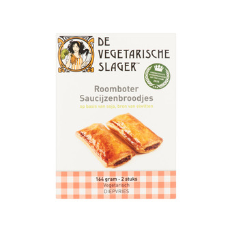 Jumbo De vegetarische slager saucijzenbroodjes 2 stuks 164g aanbieding