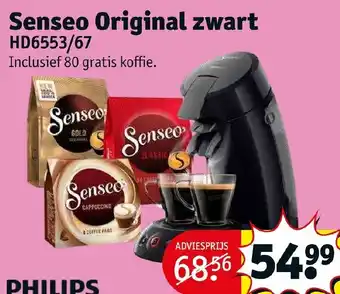 Kruidvat Senseo Original zwart HD6553/67 aanbieding