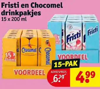 Kruidvat Fristi en Chocomel drinkpakjes 15 x 200 ml aanbieding