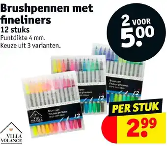 Kruidvat Brushpennen met fineliners 12 stuks aanbieding