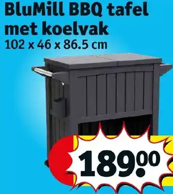 Kruidvat Blumill BBQ tafel met koelvak 102 x 46 x 86.5 cm aanbieding