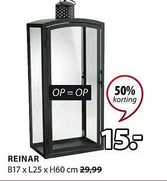 Jysk Reinar b17 x l25 x h60 cm 50% Korting aanbieding