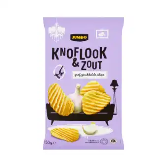 Jumbo Jumbo chips ribbel knoflook & zout 150g aanbieding