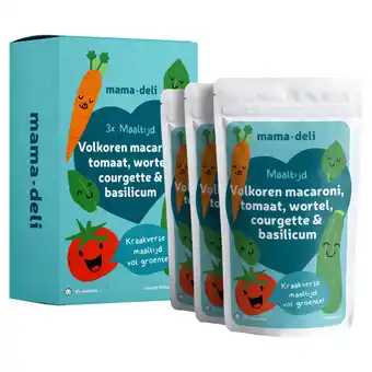 Jumbo Mama deli maaltijd volkoren macaroni 12+ maanden 3 x 200g aanbieding