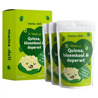 Jumbo Mama deli maaltijd quinoa, bloemkool & doperwt 12+ maanden 3 x 200g aanbieding