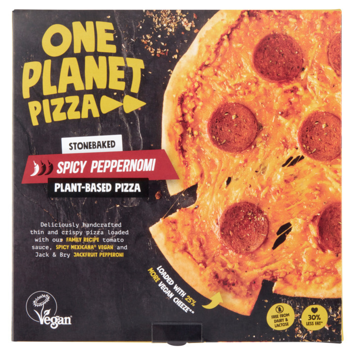 One pizza stonebaked spicy peppernomi plantbased pizza 302g