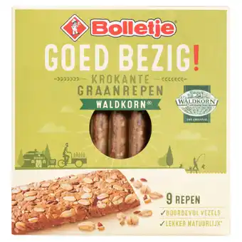 Jumbo Bolletje goed bezig! krokante graanrepen waldkorn 9 stuks 203g aanbieding