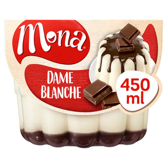 Jumbo Mona dame blanche pudding met chocoladesaus 450ml aanbieding