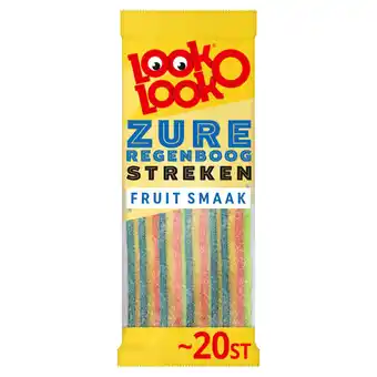 Jumbo Look o look zure streken regenboog zuur snoep zak 125 gram zure matten aanbieding