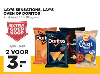 Jumbo Lay's Sensations, Lay's Oven of Doritos 150-185 gram aanbieding