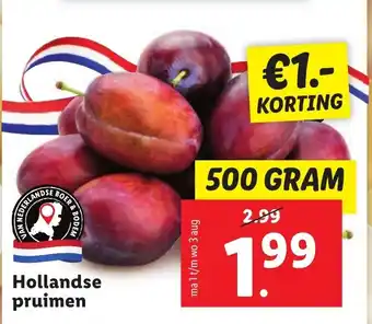 Lidl Hollandse pruimen 500 gram aanbieding