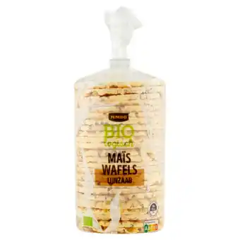 Jumbo Jumbo biologisch maïs wafels lijnzaad 150g aanbieding