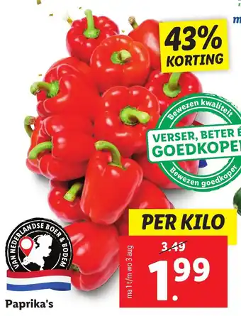 Lidl Paprika's aanbieding