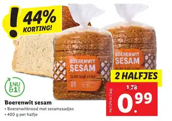 Lidl Boerenwit sesam 2 x 400 g aanbieding