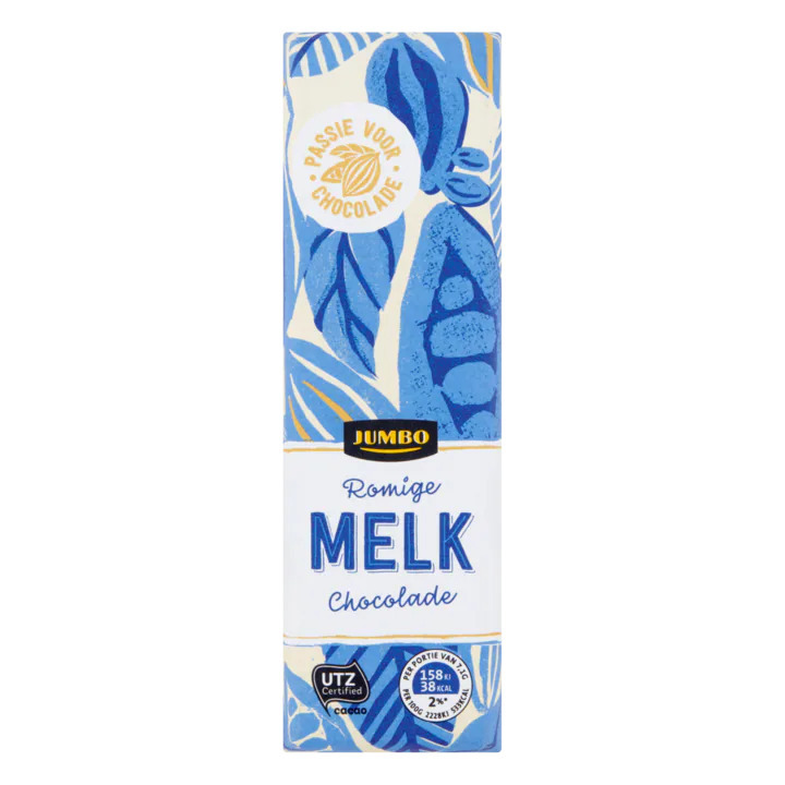 Jumbo melk chocolade reep 100g aanbieding bij Jumbo