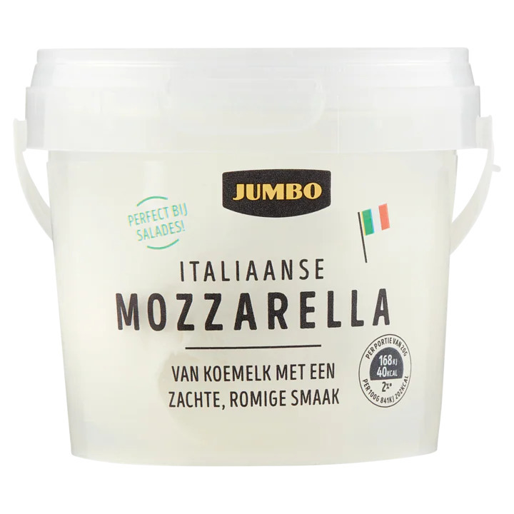 Jumbo italiaanse mozzarella 40+ 193g aanbieding bij Jumbo