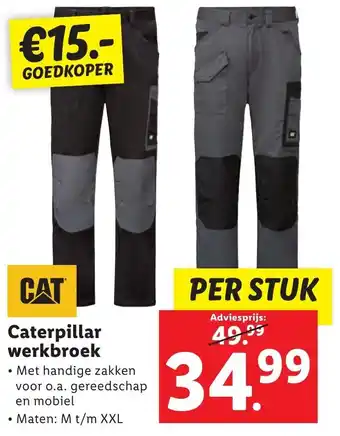 Lidl CAT Caterpillar werkbroek aanbieding