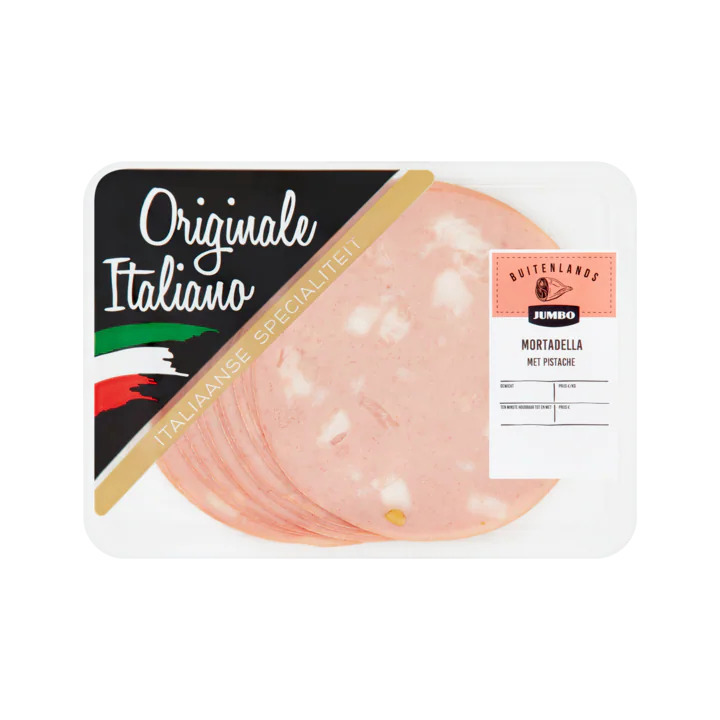 Jumbo mortadella met pistache ca. 100g aanbieding bij Jumbo