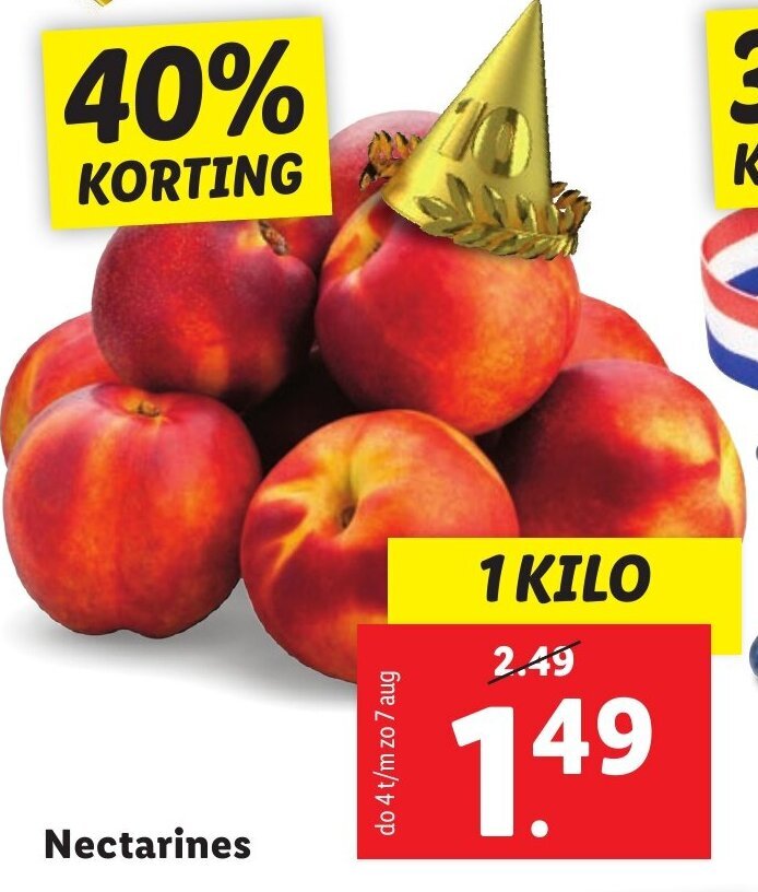 Nectarines 1 kilo aanbieding bij Lidl