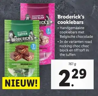 Lidl Broderick's cookiebars 161 g aanbieding