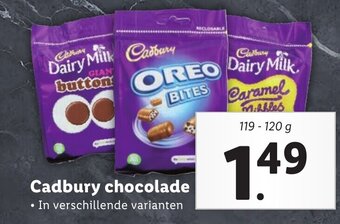 Lidl Cadbury chocolade 119-120 g aanbieding