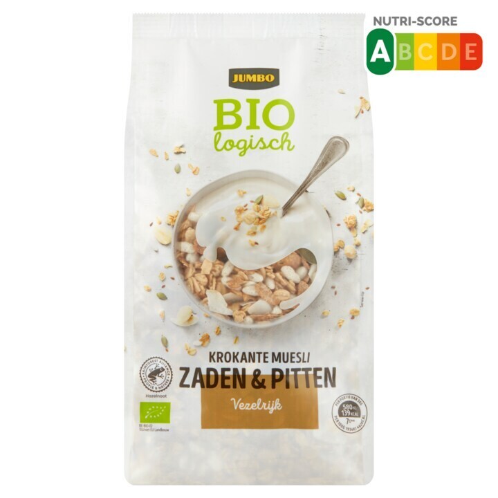 Jumbo biologisch krokante muesli 350g aanbieding bij Jumbo