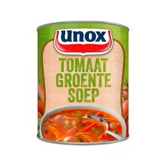 Jumbo Unox soep in blik stevige tomaat groentesoep 800ml aanbieding