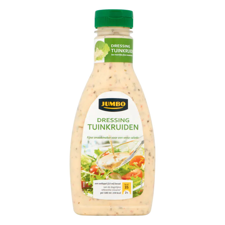 Jumbo dressing tuinkruiden 450ml aanbieding bij Jumbo