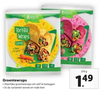 Lidl Vemondo Groentewraps 370 g aanbieding