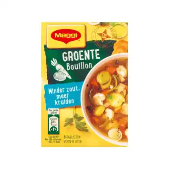 Jumbo Maggi minder zout bouillon groente bouillon blokjes pakje 8 ltr. 72g aanbieding