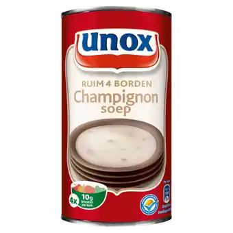 Jumbo Unox soep in blik champignonsoep 4 porties 515ml aanbieding