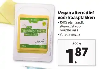 Lidl Vemondo Vegan alternatief voor kaasplakken 200 g aanbieding