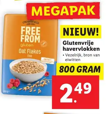 Lidl Crownfield Glutenvrije havervlokken 800 gram aanbieding