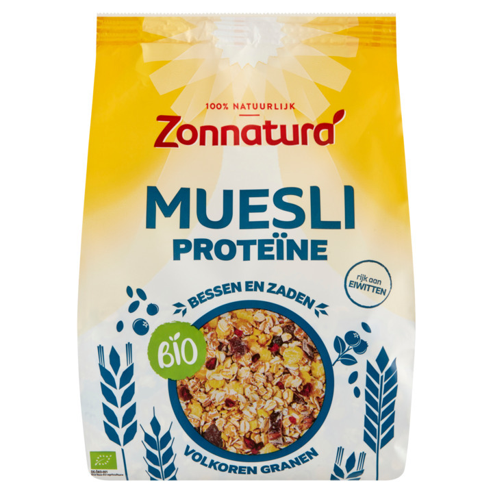 Zonnatura bio muesli proteïne 375g aanbieding bij Jumbo
