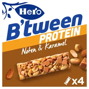 Jumbo Hero b'tween proteïne noten & karamel 4 stuks aanbieding