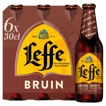 Jumbo Leffe bruin belgisch abdijbier flessen 6 x 300ml aanbieding