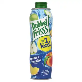 Jumbo Dubbelfrisss siroop appel/ perzik 1 kcal 0, 75l aanbieding