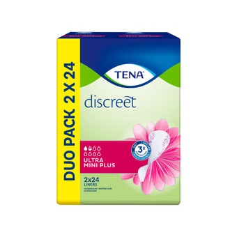 Jumbo Tena discreet ultra mini plus inlegkruisjes 2 x 24 stuks aanbieding