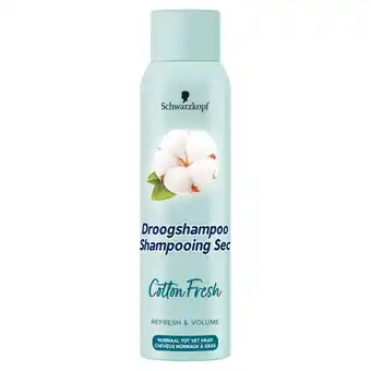 Jumbo Schwarzkopf droogshampoo cotton fresh 150 ml, voor normaal tot vet haar aanbieding