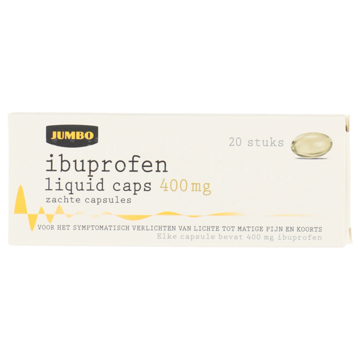 Jumbo ibuprofen liquid caps 400 mg 20 stuks aanbieding bij Jumbo