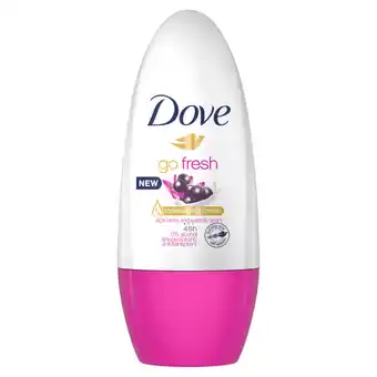 Jumbo Dove go fresh anti-transpirant deodorant roller açaí berry & waterlily 50ml aanbieding