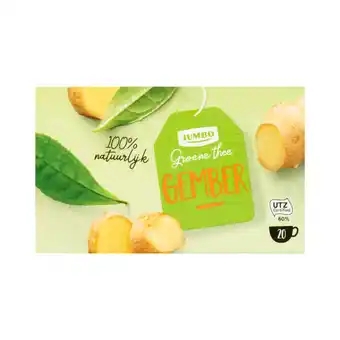 Jumbo Jumbo groene thee gember 20 stuks 34g aanbieding